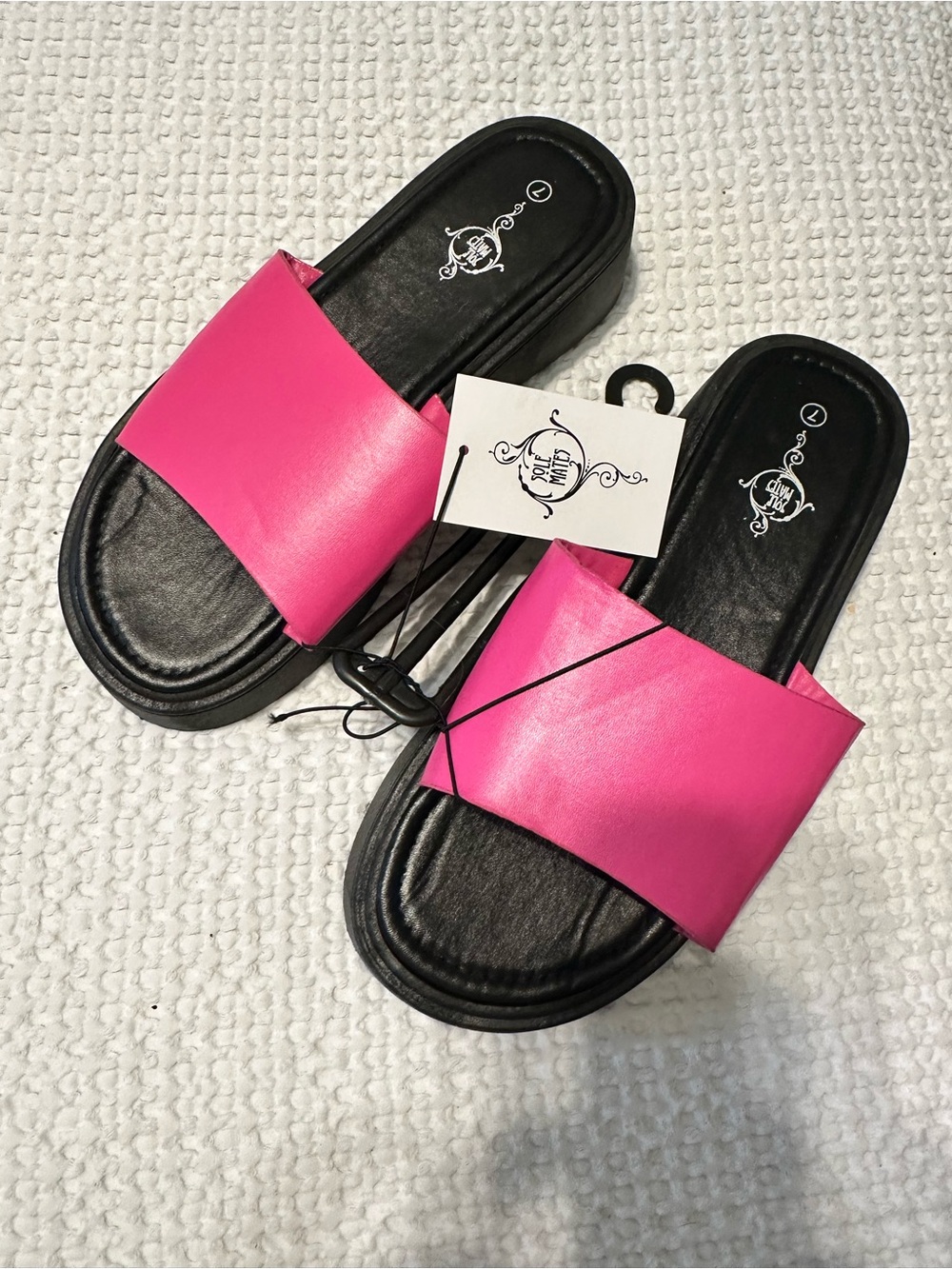 Sole Mates  Hot Pink Slide Sandals for Women size 7